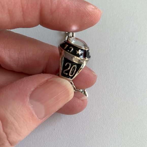 Silver and Black Women's 2017 Class Ring Pendant - Picture 1 of 5